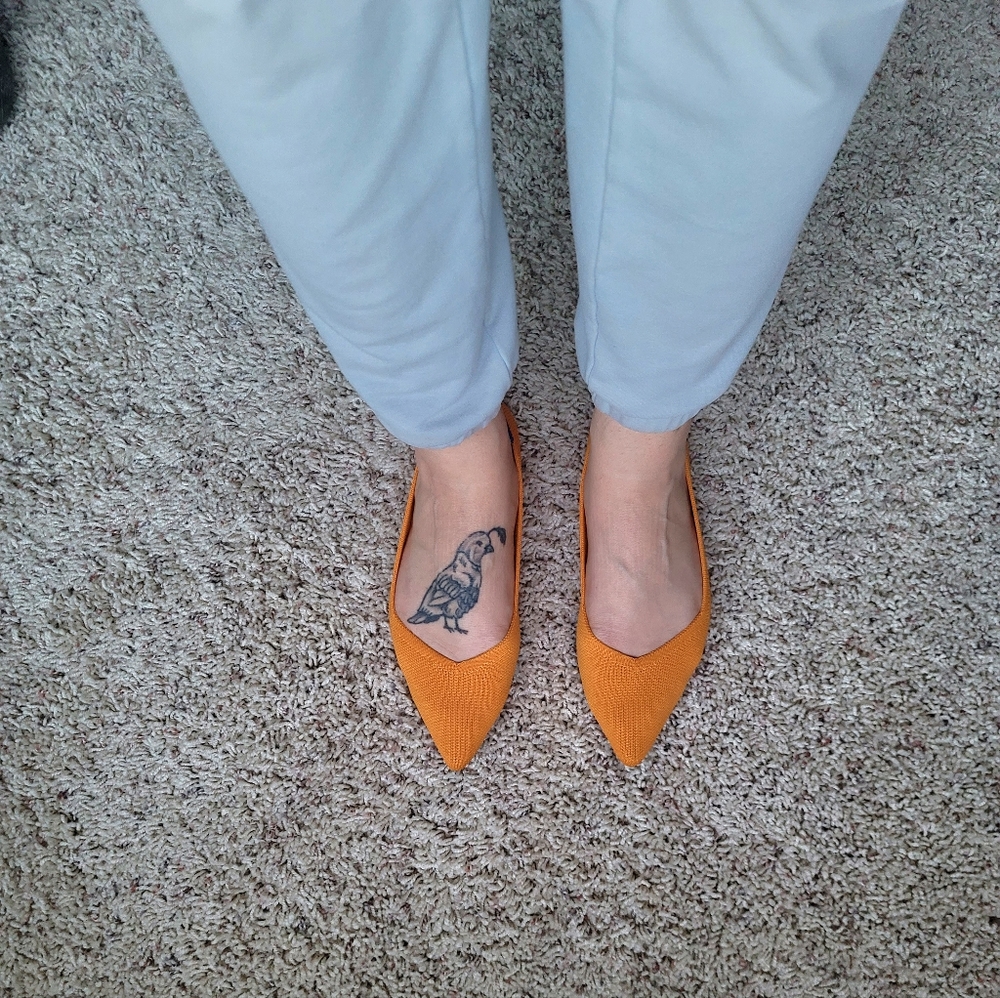 Rothy's The Point Shoes in Mustard